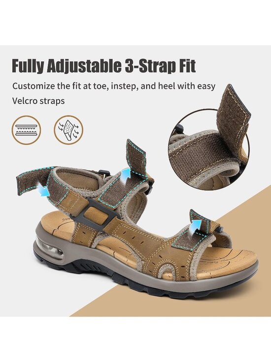 Men\'s Light Brown Arch Support Outdoor Non Slip Athletic Hiking Sandal Shoes main image 5